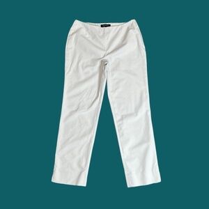 LAFAYETTE 148 BLEECKER TROUSER CROPPED PANTS IN IVORY WOMEN’S Size 0